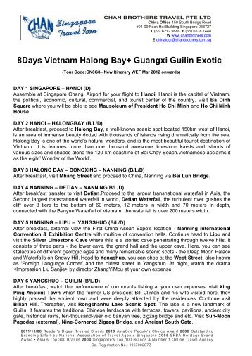 8Days Vietnam Halong Bay+ Guangxi Guilin Exotic - Chan Brothers