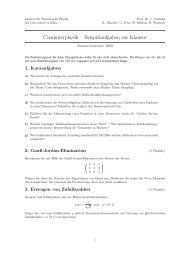 Computerphysik â Beispielaufgaben zur Klausur - UniversitÃ¤t zu KÃ¶ln