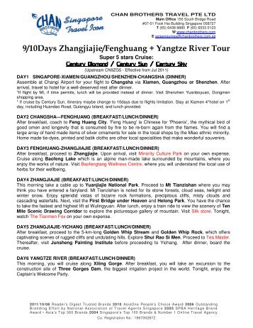 9/10Days Zhangjiajie/Fenghuang + Yangtze River ... - Chan Brothers