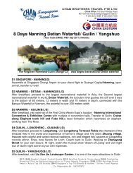 8 Days Nanning Detian Waterfall/ Guilin / Yangshuo - Chan Brothers