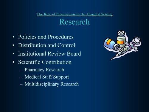 The Role of Pharmacists in the Hospital Setting - American Society ...