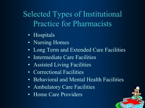 The Role of Pharmacists in the Hospital Setting - American Society ...