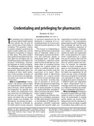 credentialing and privileging for pharmacists - American Society of ...