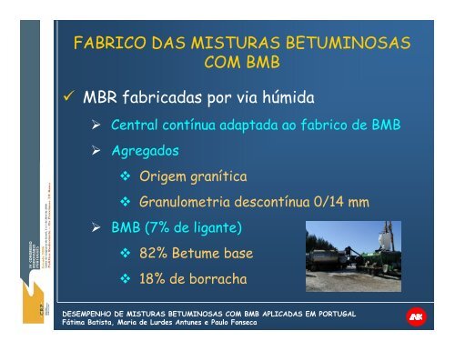 desempenho de misturas betuminosas com bmb aplicadas ... - CRP