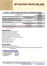 2 DAYS / 1 NIGHT TAMAN NEGARA FULL BOARD PACKAGE