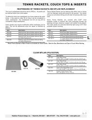 Tennis Rackets, Couch Tops & Inserts - Radiation Products Design ...