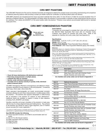 IMRT Phantoms - Radiation Products Design, Inc.