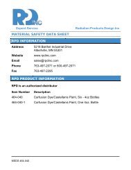 material safety data sheet rpd information - Radiation Products ...