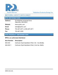 material safety data sheet rpd information - Radiation Products ...