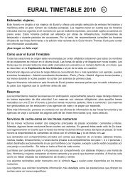 Eurail.Com 2010 - Spanish timetable explanation