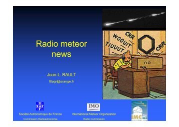 Lecture - International Meteor Organization