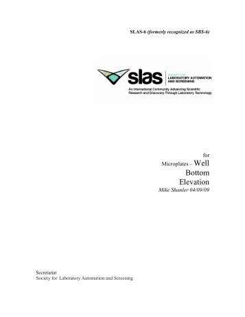 ANSI/SLAS 6: Well Bottom Elevation