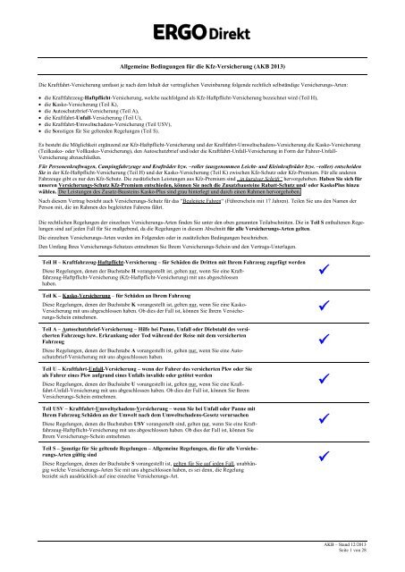 Bedingungen Fur Die Kfz Versicherung Pdf 701 Kb