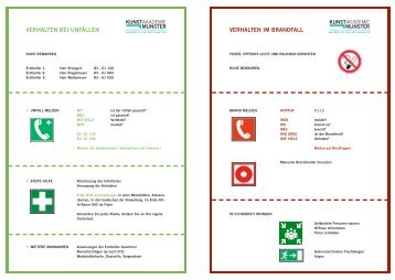 Verhalten bei Bränden und Unfällen (pdf) - Kunstakademie Münster