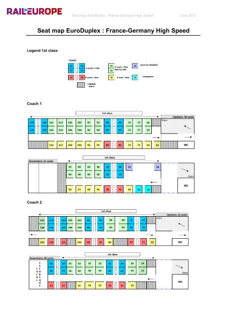 Seat map EuroDuplex : France-Germany High Speed - Rail Europe