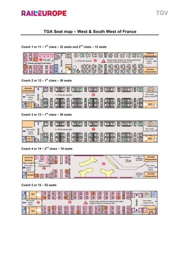 TGA Seat map â West & South West of France - Rail Europe