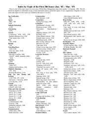 Index by Topic of the First 286 Issues (Jan. '82 – Mar. '07)