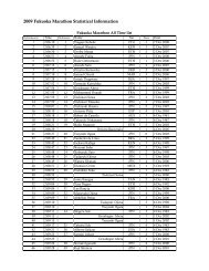 Statistical Reference file for Fukuoka Marathon by K. Ken Nakamura
