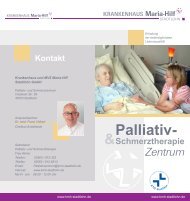 Palliativ Palliativ- Schmerztherapie - Krankenhaus Maria Hilf