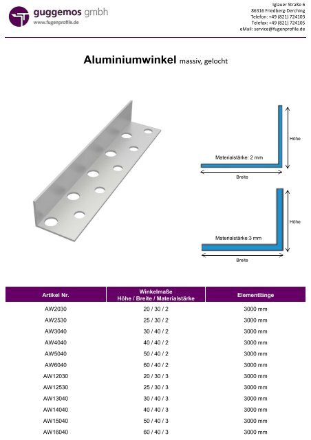 Winkel aus Edelstahl und Aluminium