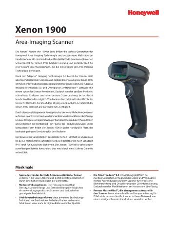 Datenblatt "Honeywell Xenon 1900" - ICS direkt.de