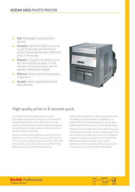 KODAK 6850 Brochure and Specifications