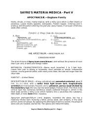 SAYRE'S MATERIA MEDICA - Part V - Southwest School of ...