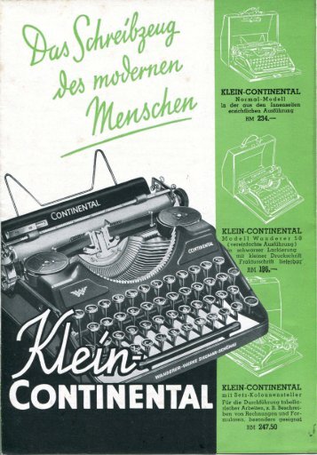 Klein-Continental Broschüre - typewriters.ch