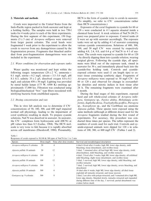 Changes in zooxanthellae density, morphology, and mitotic index in ...