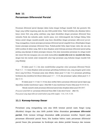 Bab 11 Persamaan Diferensial Parsial 11.1 Konsep-konsep Dasar ...