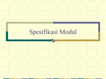 Spesifikasi Modul