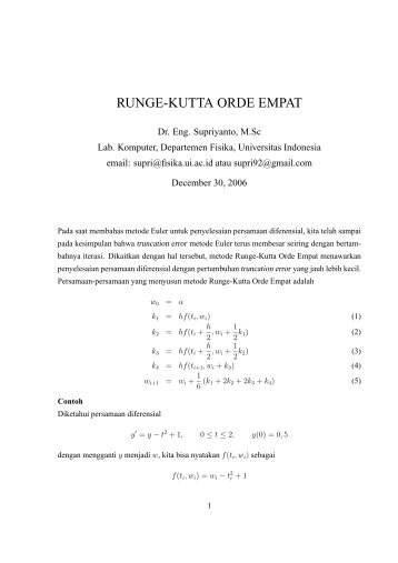 RUNGE-KUTTA ORDE EMPAT