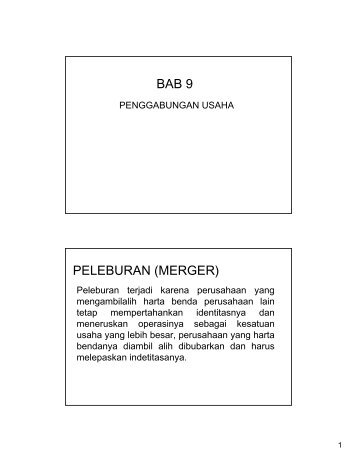 BAB 9 PELEBURAN (MERGER)