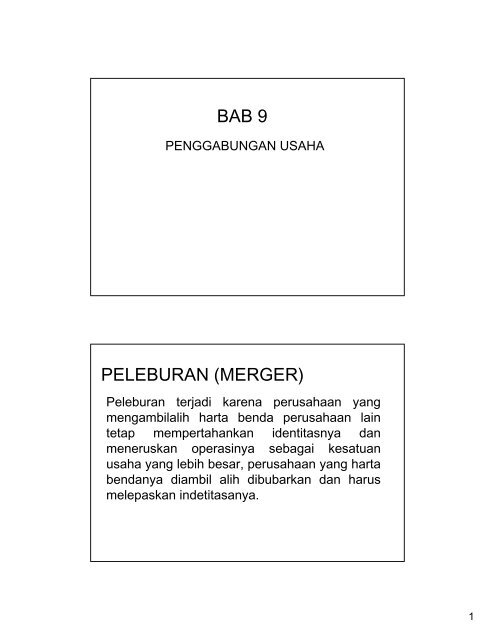 BAB 9 PELEBURAN (MERGER)