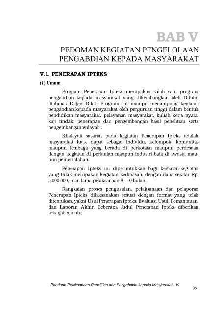 pedoman kegiatan pengelolaan pengabdian kepada masyarakat