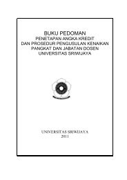 Buku Pedoman PAK Unsri 2011 - Universitas Sriwijaya