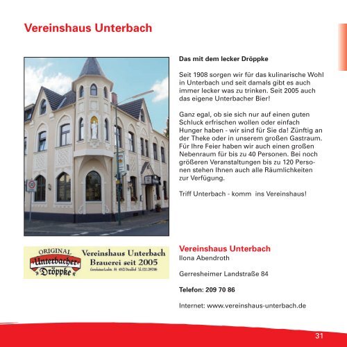 Leben und Einkaufen in Unterbach