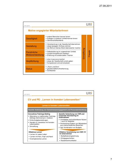 Foliensatz_Peter Kromminga, UPJ - Unternehmen Ehrensache