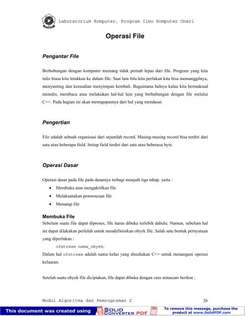 modul praktikum algoritma & pemrograman ii laboratorium dasar