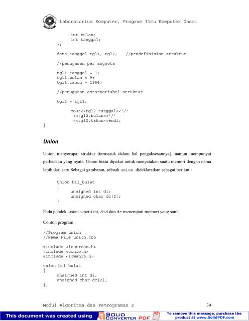 modul praktikum algoritma & pemrograman ii laboratorium dasar