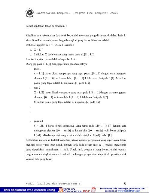 modul praktikum algoritma & pemrograman ii laboratorium dasar