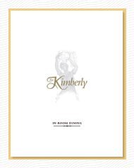 In Room Dining Menu - The Kimberly Hotel