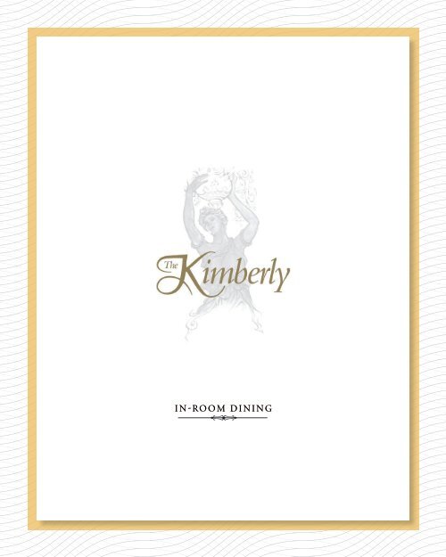 In Room Dining Menu - The Kimberly Hotel