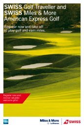 SWISS Golf Traveller and SWISS Miles & More American Express Golf