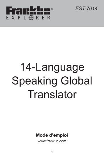 14-Language Speaking Global Translator - Franklin Electronic ...