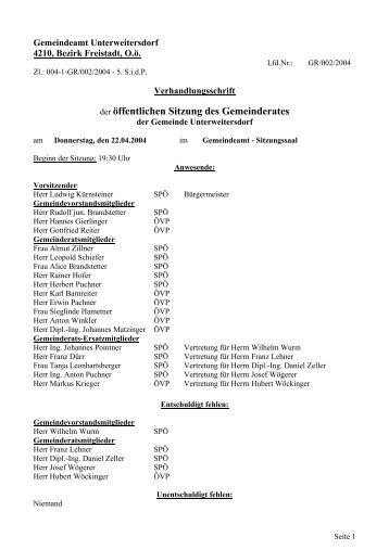 Gemeinderatssitzung 2004/02 - .PDF - Unterweitersdorf