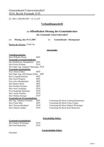 Gemeinderatssitzung 2007/08 - .PDF - Unterweitersdorf