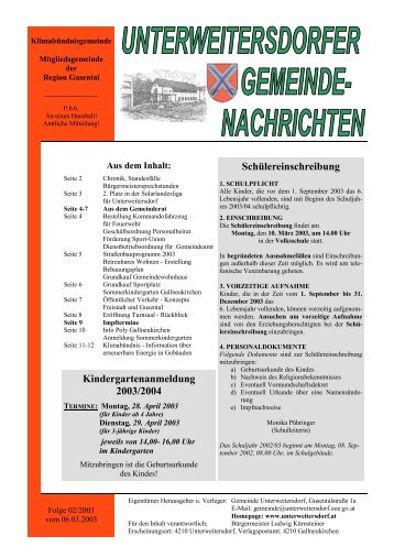 Ausgabe 2003/02 (0 bytes) - Unterweitersdorf