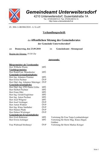 Gemeinderatssitzung 2010/04 (942 KB) - .PDF - Unterweitersdorf