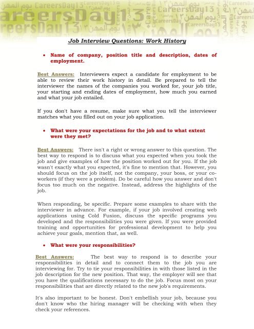 job interview questionnaire examples for students